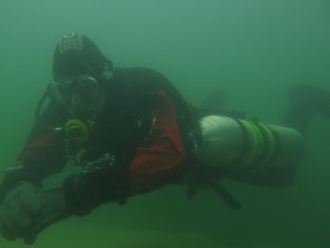 Sidemount Taucher Überlingen Bodensee August 2014